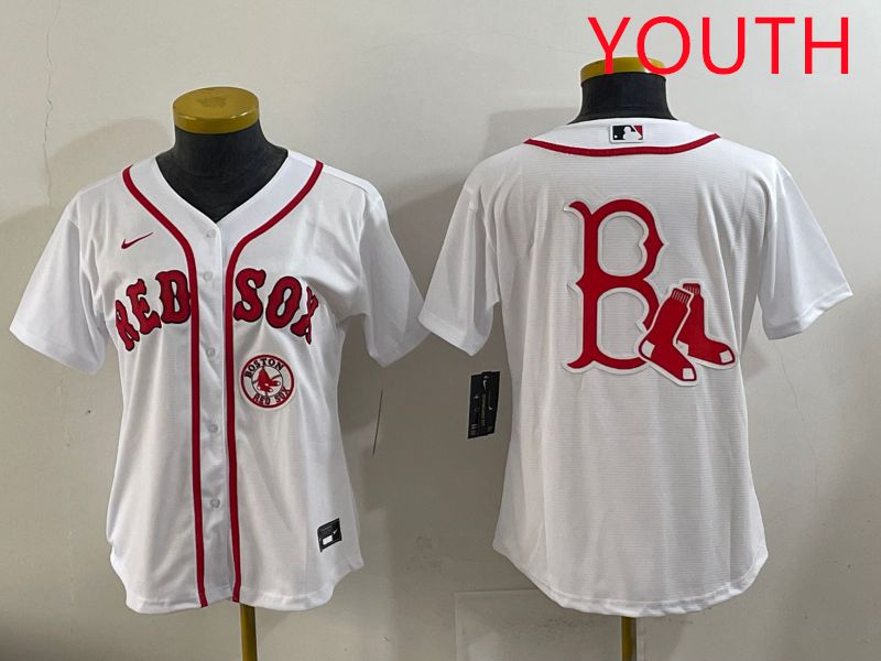 Youth 2025 Boston Red Sox Blank White Game Nike MLB Jersey style 8